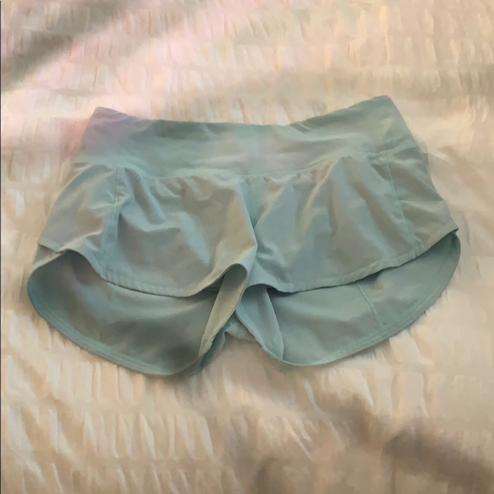 LULULEMON light Turquiose Size 2 Speed Up Shorts